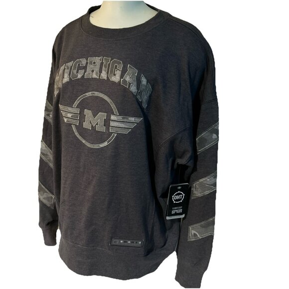 NEW Michigan Wolverines Colosseum OHT Camo Crew Neck Sweatshirt Women's M - Picture 4 of 9